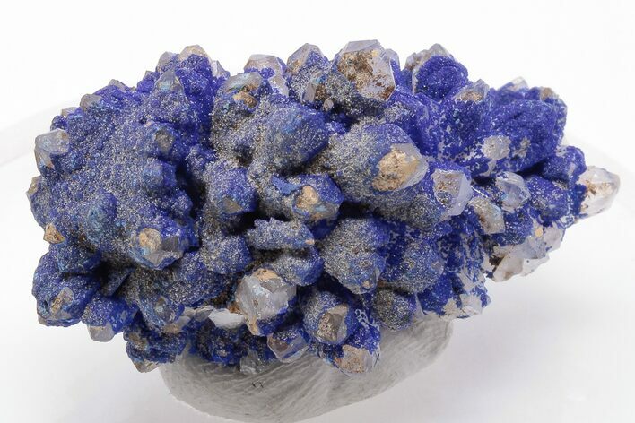 Vivid-Blue Azurite Encrusted Quartz Crystals - China #197090